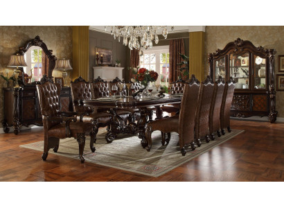 Complete eetgroep eetkamerset 10 Chesterfield armstoelen tafel