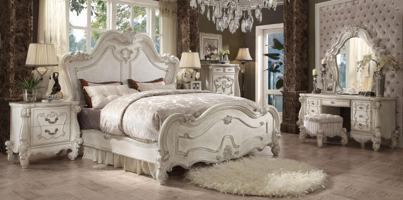 Klassieke slaapkamer set Bed Nachtkastje Kruk Kaptafel Spiegel