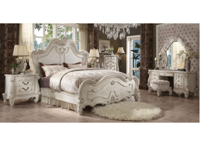 Klassieke slaapkamer set Bed Nachtkastje Kruk Kaptafel Spiegel