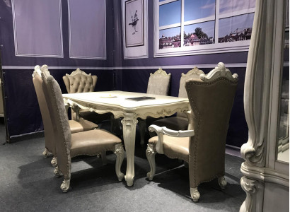 Barok Antiek Stijl Eettafel Tafel Echt Hout Klassieke Designer Tafels