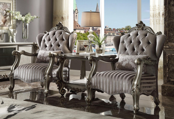 Textiel fauteuil 1-zitsbank gestoffeerde banken Klassiek design Luxe barok