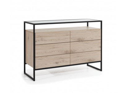 Loft dressoir Bruin hout Meubel Design Sideboard 120cm Dressoir Kast