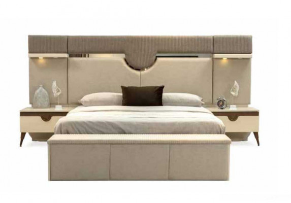 Set van 3 delen slaapkamermeubilair Bed 2x Nachtkastje Stijlvol Meubilair Bedden