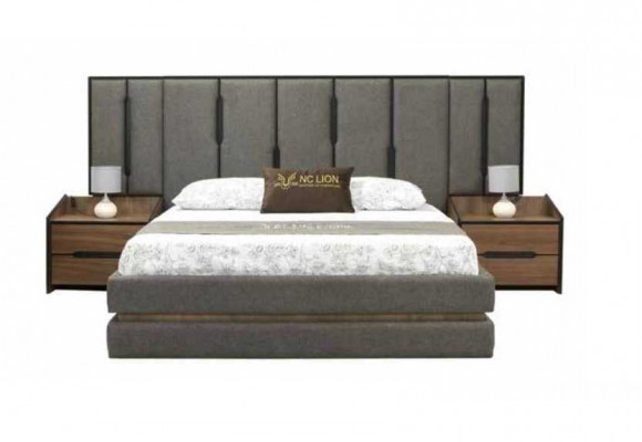 Modern 3-delige slaapkamer set Elegant bed 2x nachtkastjes Compleet