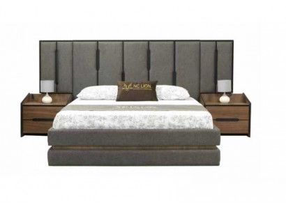 Modern 3-delige slaapkamer set Elegant bed 2x nachtkastjes Compleet