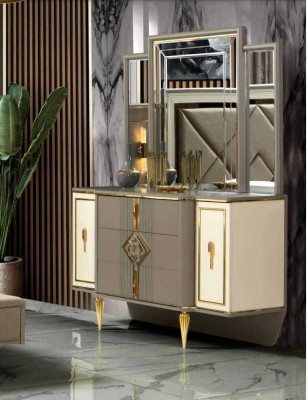 luxe meubels in de slaapkamer Elegant kaptafel met spiegel Nieuw