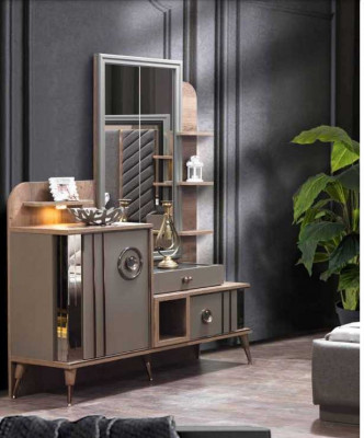 Ontwerp make-uptafel met spiegel luxe slaapkamer meubels 2-delig. Nieuw