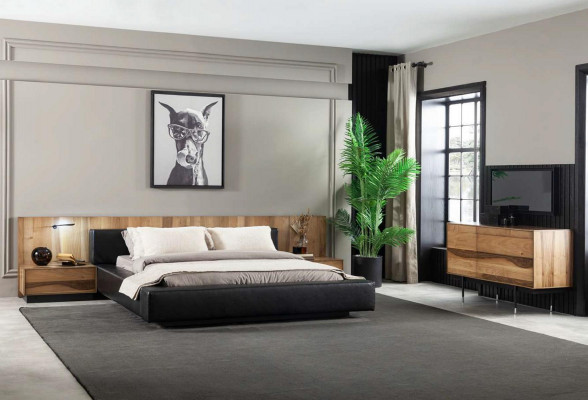 Praktische slaapkamer commode bruin met moderne opslag