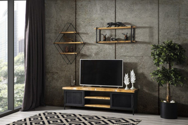Pionierperiode meubilair Kast Dressoir Hout RTV TV-meubel Plank 3-delige set