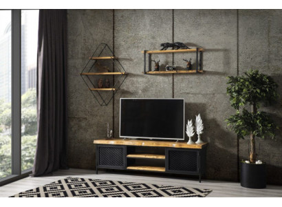 Pionierperiode meubilair Kast Dressoir Hout RTV TV-meubel Plank 3-delige set