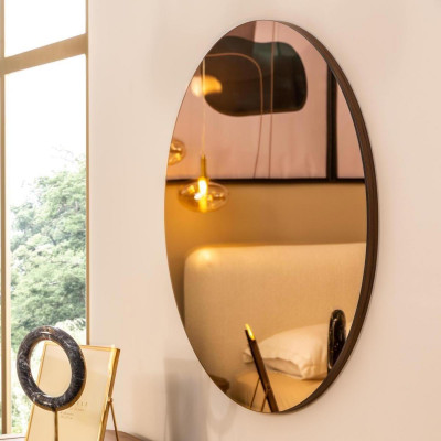 Spiegel Wandspiegel Hängespiegel Rund Flurspiegel Deko Moderne 95 cm Mirror Wall mirror Hanging mirror Round Hallway mirror Decoration Modern 95 cm
