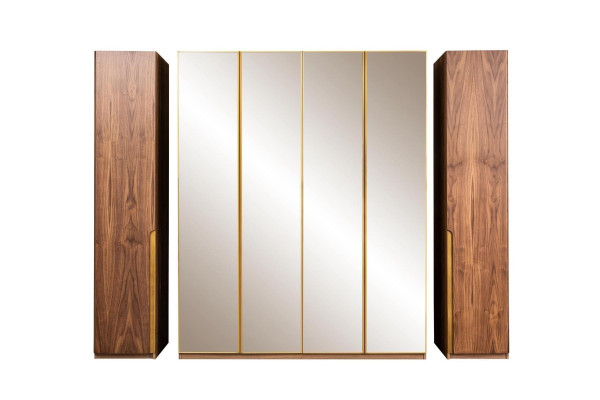 Houten kast Spiegelkast Kledingkast Kapstokkast Kast Bruin