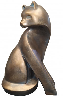 Ontwerp Figuur Standbeeld Sculptuur ontwerper Gouden kleurrijke sculpturen Kat 60 cm Nieuw