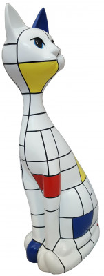 Ontwerper Kat Decoratieve Beelden Modern Beschilderde Figuren Abstracte Beelden 95cm