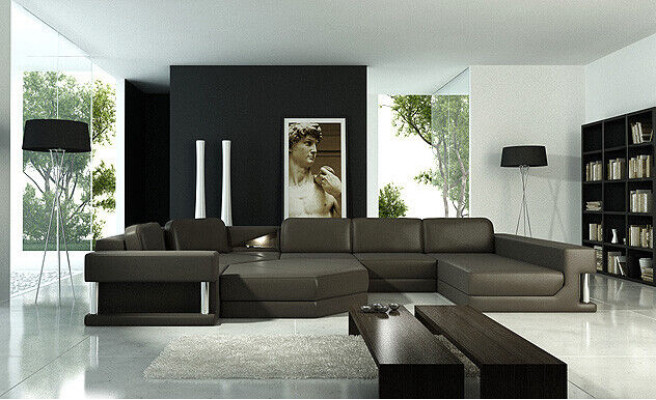 Leren bankstel woonlandschap bank hoekbank hoekstel design modern bankstel met USB.