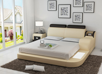 Bed Design Luxe Luxe Bedden Leer Moderne Slaapkamer 140/160/180 LB8813