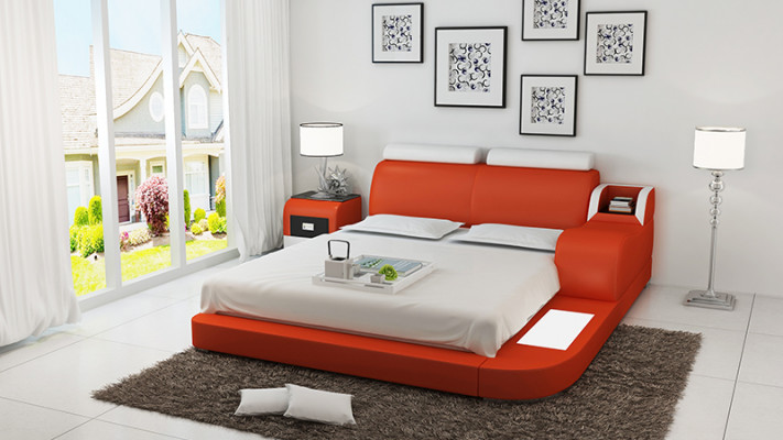 Bed Design Luxe Luxe Bedden Leer Moderne Slaapkamer 140/160/180 LB8813