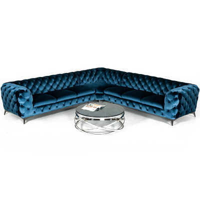 Samt Hoek Luxe Chesterfield Bank Bekleding Hoek Bank Zitbank Banken Sofas