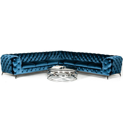 Samt Hoek Luxe Chesterfield Bank Bekleding Hoek Bank Zitbank Banken Sofas