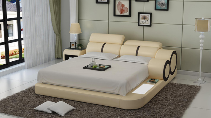 Polster Design Luxus Bed Bedden Leder Slaapkamer 140/160/180 LB8816