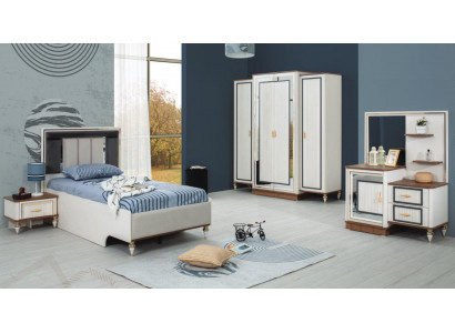 Garnituur kinderkamer bed kinderbed kindermeubels wit hout set 5-delig