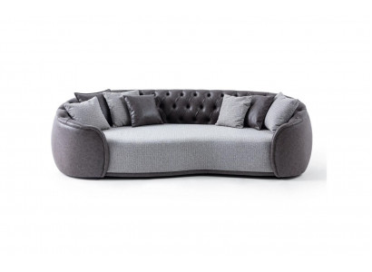 Tijdloze elegantie Chesterfield driezitsbank 3-zits grijze stoffen bankstoffen bekledingssbank