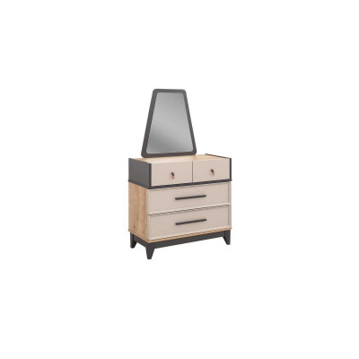 Garnituur kinderkamer bed kinderbed bruin hout sets jeugdbed 5-delig.