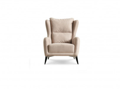 Luxe fauteuil eenzitter 1-zits stoffen fauteuil beige woonkamer modern