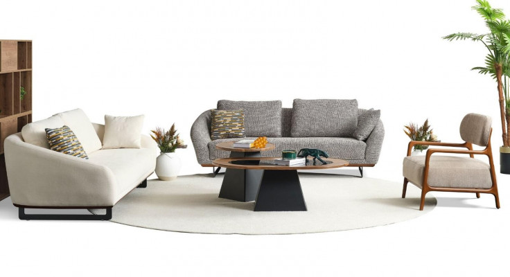Bankstel Driepersoons Fauteuil Bank Stof Beige Stoffen Bankstel Set Grijs 3+3+1