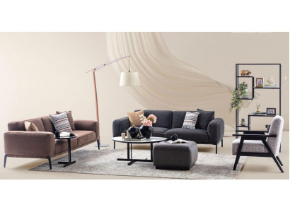 Bankstel Driedelig Fauteuil Bank Stof Multicolor Stoffen Bankstel Set 3+3+1
