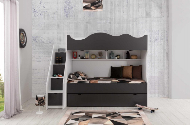 Stapelbed Bed Kinderbed Kindermeubels Grijs Set Moderne Kinderen