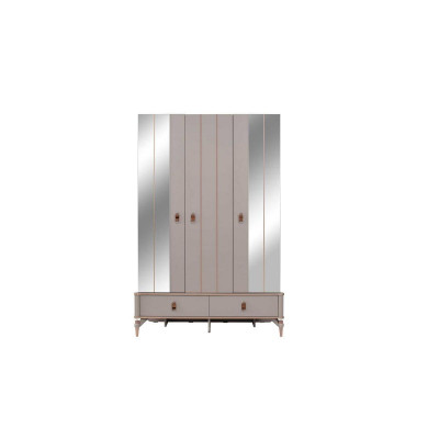 Luxe kledingkast Kinderkast Houten kast Kast Beige Spiegel