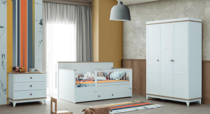 Kinderbox Kinderbedset Bedje Wit Hout Set 3-delig