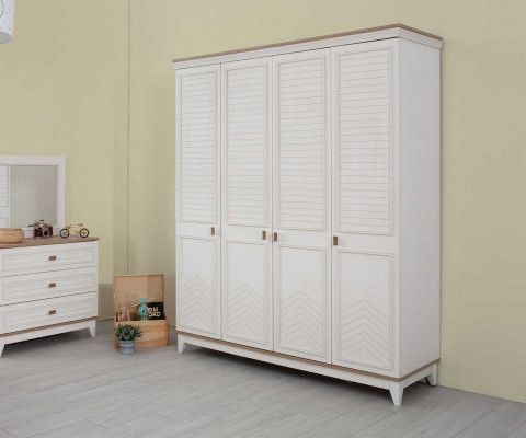 Kast Kledingkast Kinderkast Houten kast Hout Wit Modern