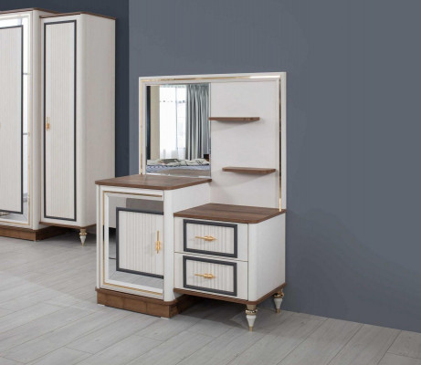 Kaptafel set met spiegel hout slaapkamer beige console set