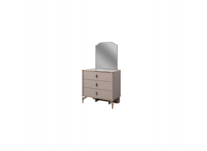 Lade commode met spiegel houten kinderkamer beige console set.