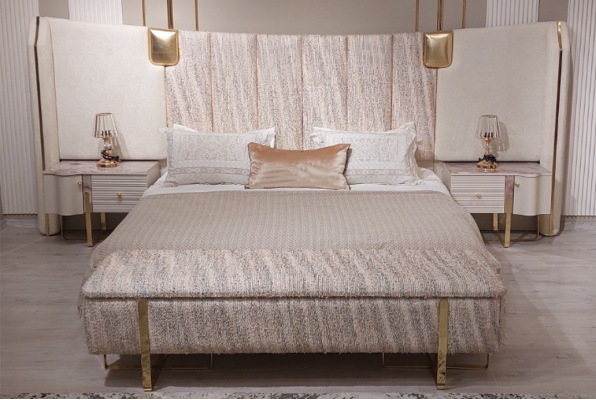 Luxe slaapkamerset Complete meubels Bed 2x nachtkastjes Kledingkast Bank