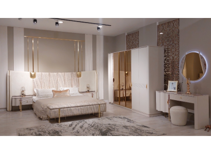 Luxe slaapkamerset Complete meubels Bed 2x nachtkastjes Kledingkast Bank