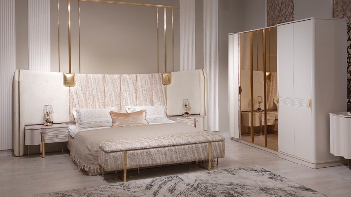 Slaapkamer set 4-delig Compleet bed 2x Nachtkastjes Kledingkast Luxe meubels
