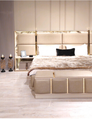 Slaapkamer set 6-delig Luxe bed 2x nachtkastjes Moderne kast Kaptafel