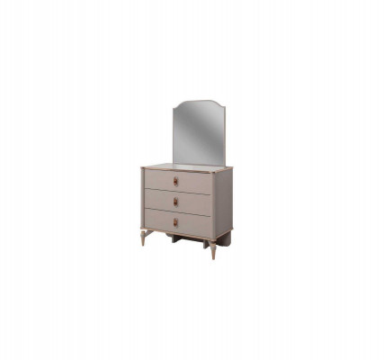 Compleet kinderbed kindermeubilair beige hout set 5-delig modern.