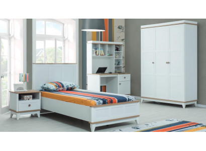 Kinderbed Kindermeubels Kinderbed Compleet Wit Hout Set 4-delig Modern