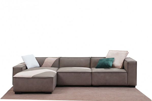 Eckbank woonlandschap sofa bank L vorm gestoffeerde banken leer ontwerp Italië