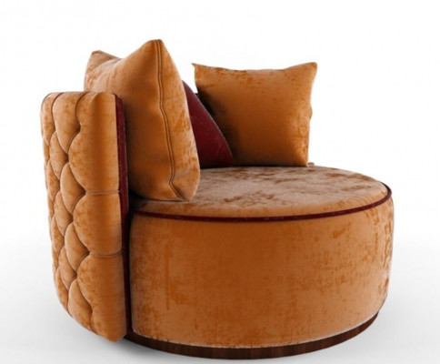Ronde fauteuil Chesterfield Club Ronde bank Bank Ronde relaxstoelen Beklede stoel