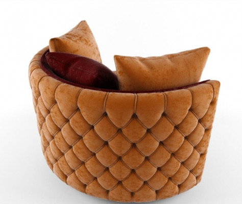 Ronde fauteuil Chesterfield Club Ronde bank Bank Ronde relaxstoelen Beklede stoel