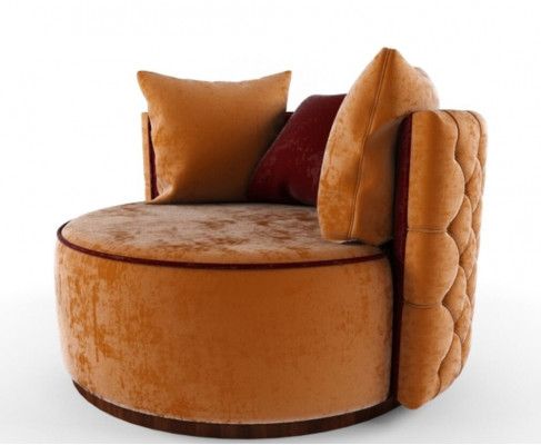 Ronde fauteuil Chesterfield Club Ronde bank Bank Ronde relaxstoelen Beklede stoel