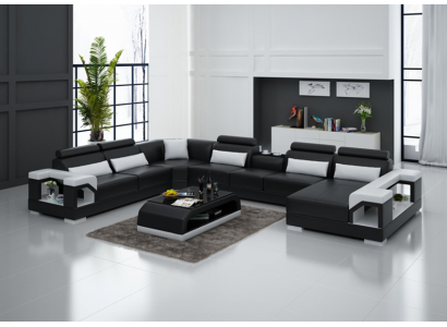 Ontwerper Bank Bank Hoekbank met voetenbankje Bekleding Salon U-vormige.