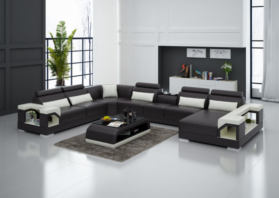 Ontwerper Bank Bank Hoekbank met voetenbankje Bekleding Salon U-vormige.