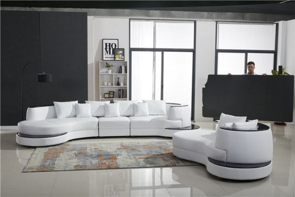 Leren bank hoekbank woonlandschap ronde bank zitkussen set ronde bank nieuw