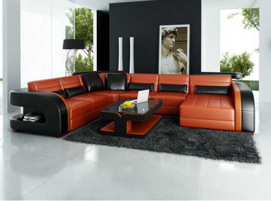 Luxe woonkamer hoekbank hoekbank hoekbank bank bekleding hoek bank leer